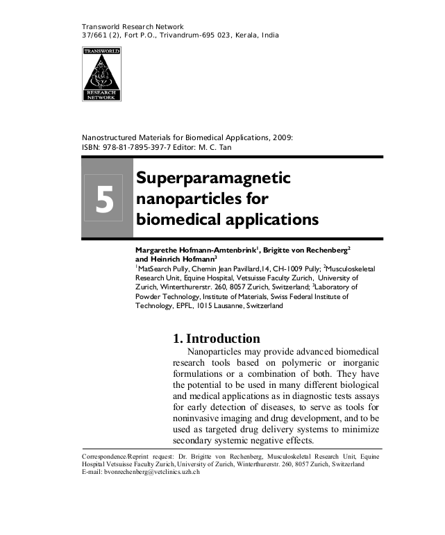 Supeparamagnetic Nanoparticles